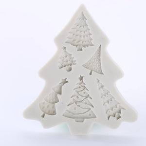 Silicone Mould - 6PC Assorted Christmas Trees - S367