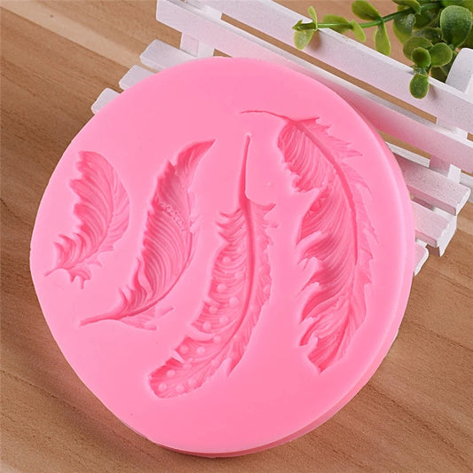 Silicone Mould - 4PC Flowing Feathers - S81.