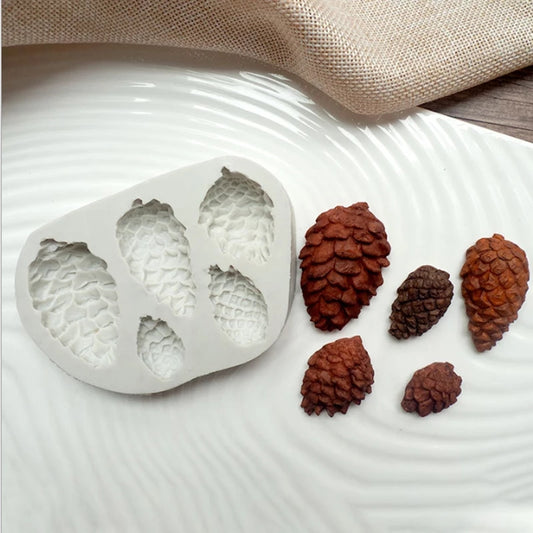 Silicone Mould - 5PC Pinecones - S63.