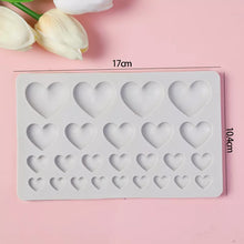 Silicone Mould - 25pc Assorted Hearts - S421
