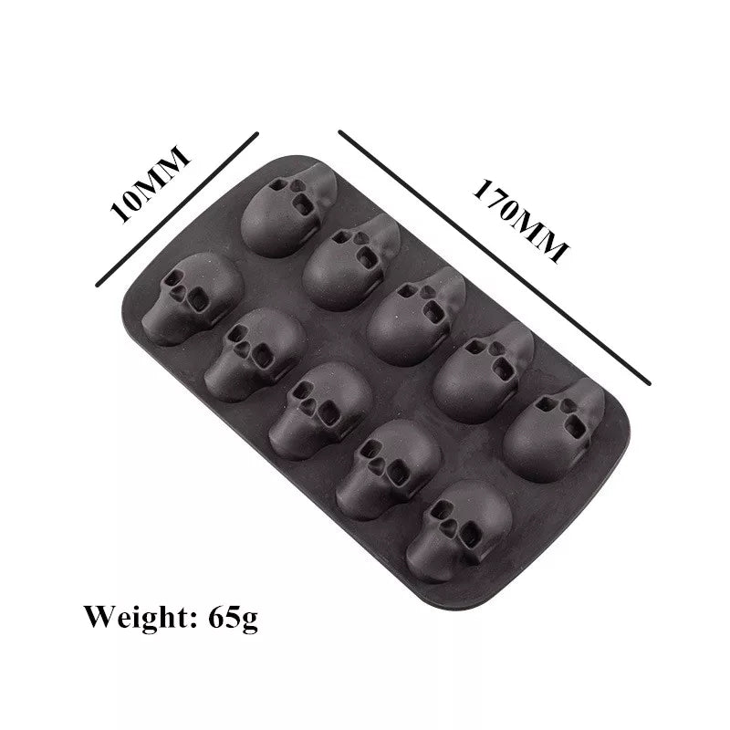 Silicone Mould - 10pc Skull Head - S275