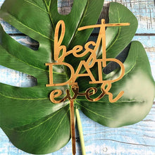 Fathers Day Cake Topper - Best Dad Ever Swirl