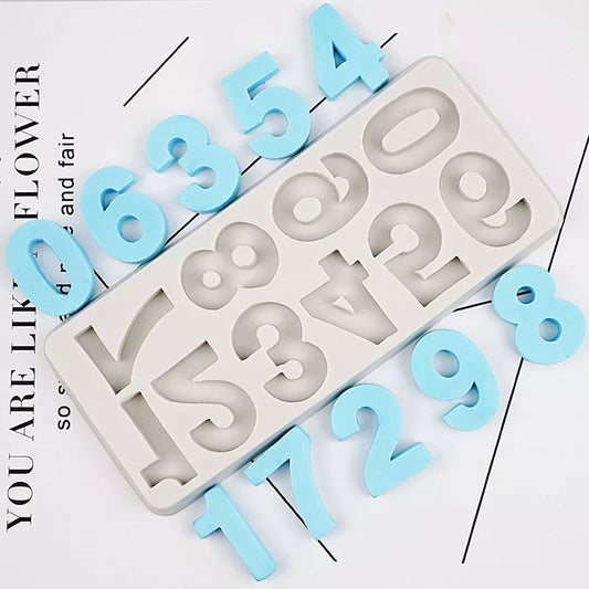 Silicone Mould - Large Bold Numbers Font - S460