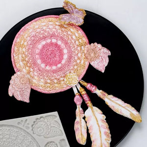 Silicone Mould - Large Dreamcatcher and feathers  - S247