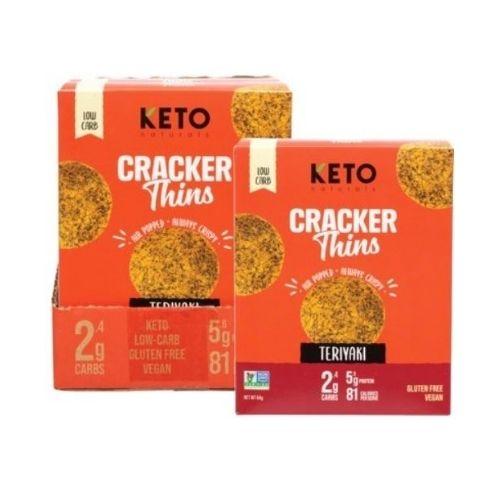 Keto Naturals Cracker Thins 64g - Teriyaki - Past Best Before