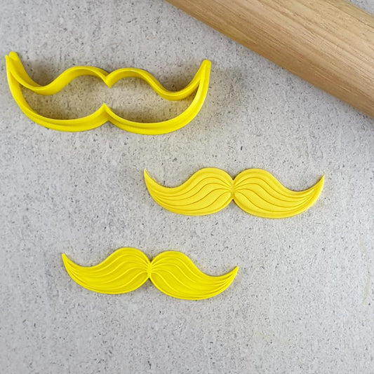 Custom Cookie Cutters 3D Embosser and Cutter Set - Moustache.