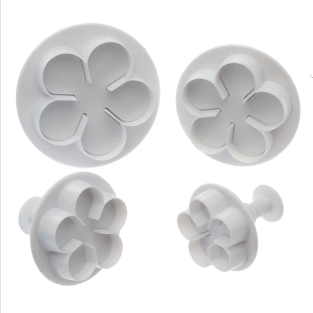 3PC 5 Petal Flower Plunger Cutter Set.