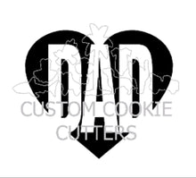 Custom Cookie Cutters Embosser - Dad in heart