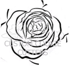 Custom Cookie Cutters Embosser - Rose Bloom
