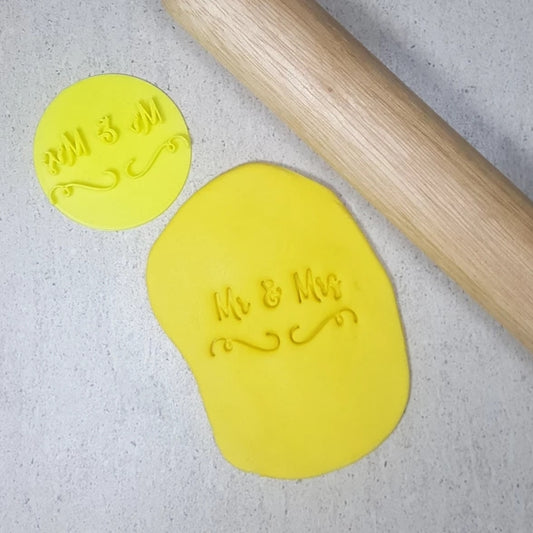Custom Cookie Cutters Embosser - Mr and Mrs.
