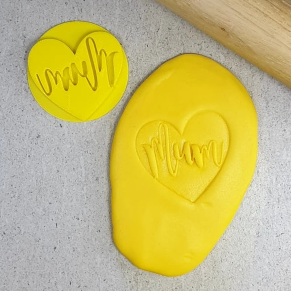 Custom Cookie Cutters Embosser - Mum Heart.