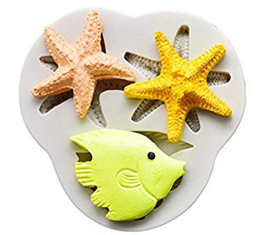 Silicone Mould - Starfish and Fish - S55.