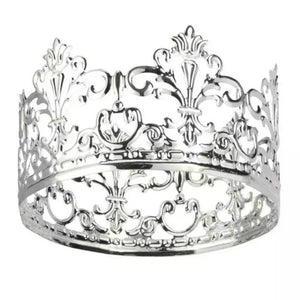 Silver Large Crown Cake Topper