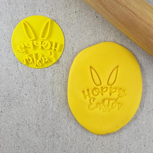 Custom Cookie Cutters Embosser - Hoppy Easter.