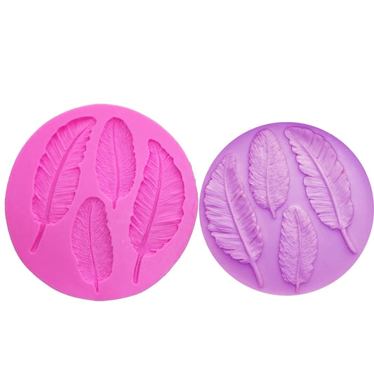 Silicone Mould - 4pc Feather - S80.