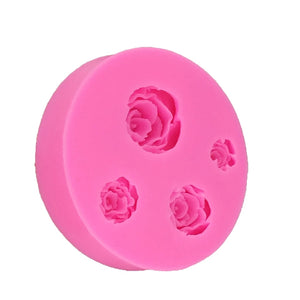 Silicone Mould - Small Roses 4pc - S211