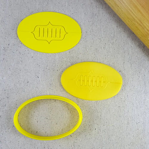 Custom Cookie Cutter - AFL Football Laces Cutter and Debosser Set