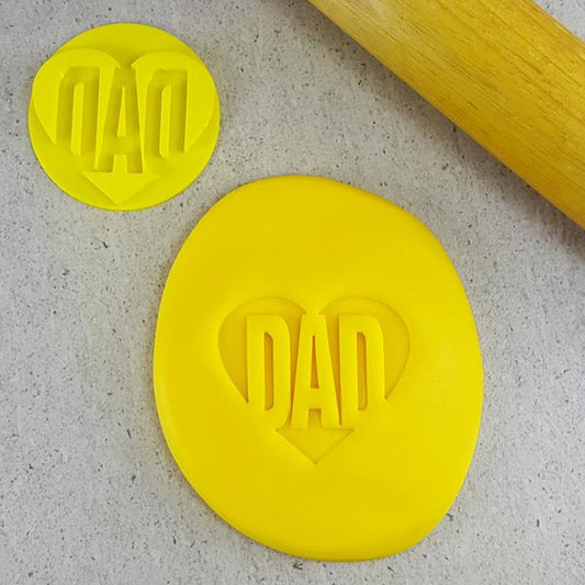 Custom Cookie Cutters Embosser - Dad in heart.