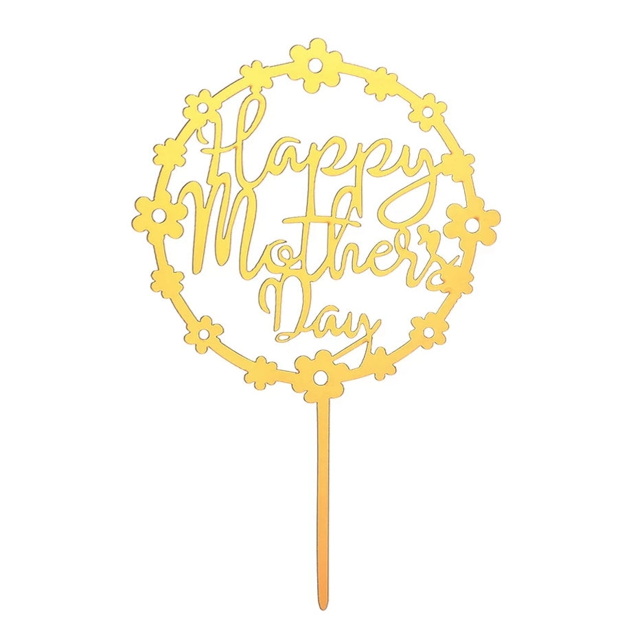 Happy Mothers Day Topper - Gold Floral