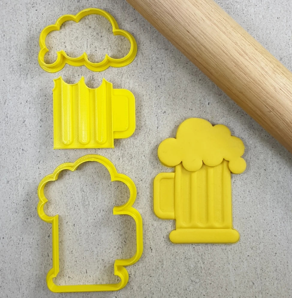 Custom Cookie Cutters 3D Embosser and Cutter Set - Beer Mug.