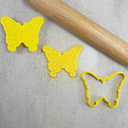 Custom Cookie Cutters - Butterfly Debosser and Cutter Set.