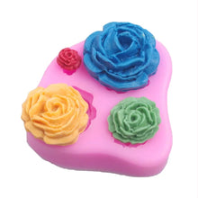 Silicone Mould - Roses 4pc - S315
