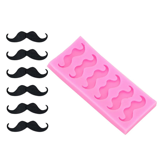 Silicone Mould - 6pc Mini Moustache - S405