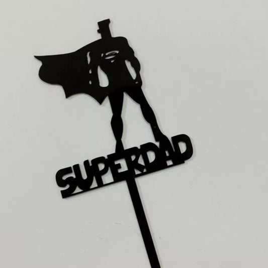 Fathers Day Cake Topper - Super Dad Black