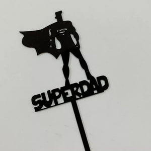 Fathers Day Cake Topper - Super Dad Black