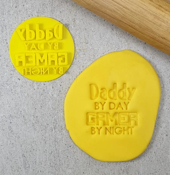 Custom Cookie Cutters Embosser - Daddy by day, Gamer by night