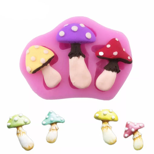 Silicone Mould - 3PC Mushroom - S148.