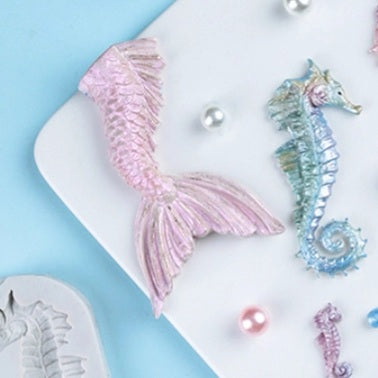 Silicone Mould - Mermaid Tail Wavy - S100.
