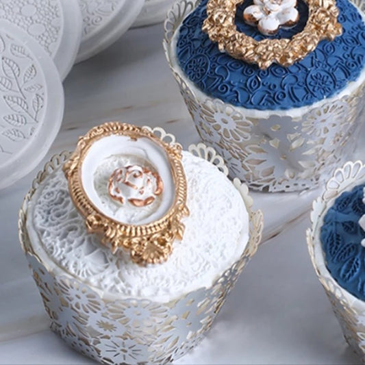 Silicone Mould - Cupcake Texture Pattern - Lace - S313.