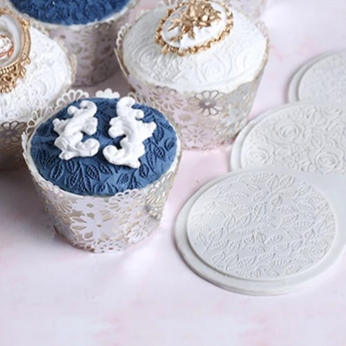 Silicone Mould - Cupcake Texture Pattern - Leaves - S241.