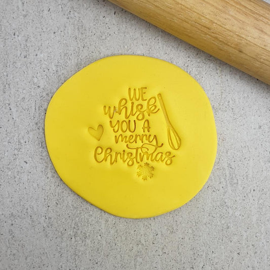 Custom Cookie Cutters Embosser - We whisk you a merry christmas.