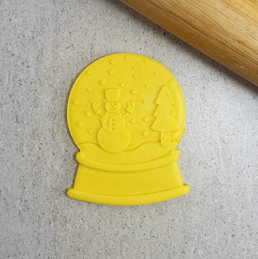 Custom Cookie Cutters 3D Embosser and Cutter Set - Snowman Snow Globe.