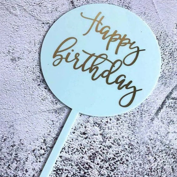 Happy Birthday Cursive Cake