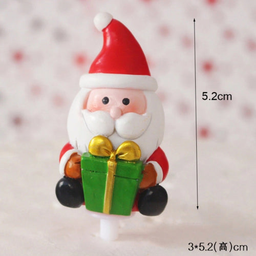 Claydough Topper - Christmas Santa holding Present
