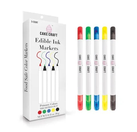 5PK Edible Markers - Primary Colours