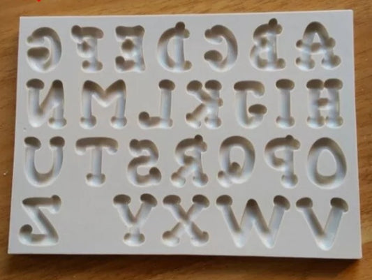 Silicone Mould - Curved Cartoon Font - S227