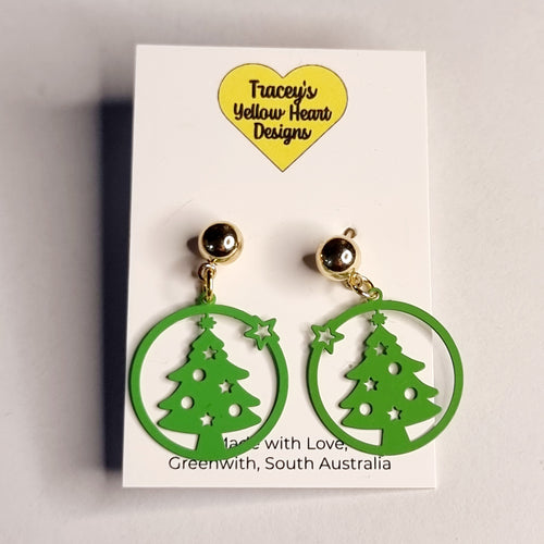 Tracey's Yellow Heart Designs - Circle Tree Earring