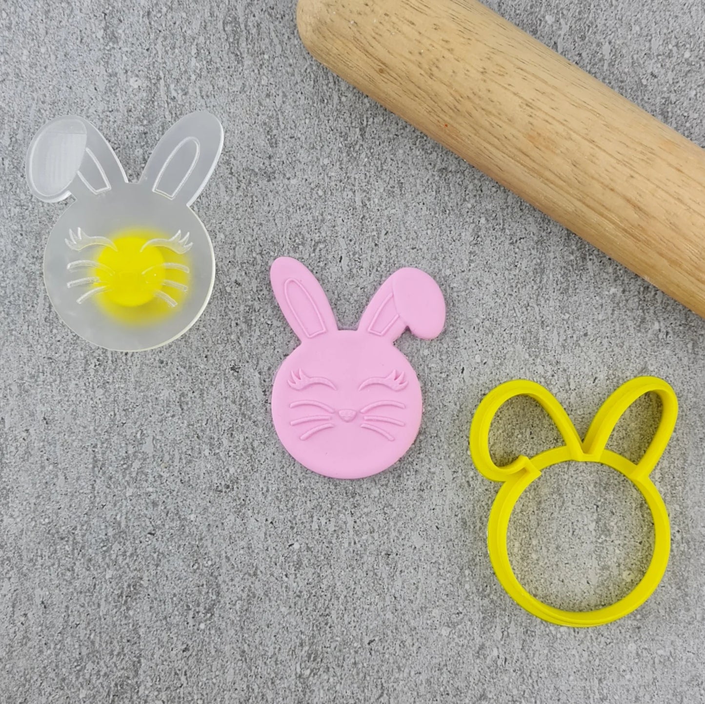 Small Easter Bunny Debosser and Cutter Set.