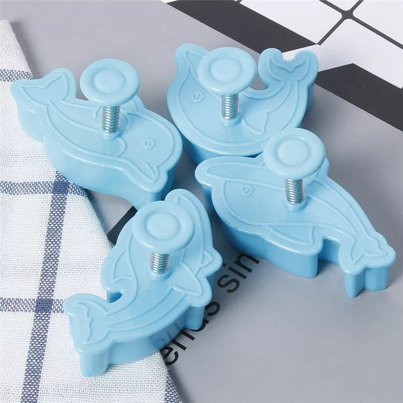 4PC Dolphin Plunger Cutter Set