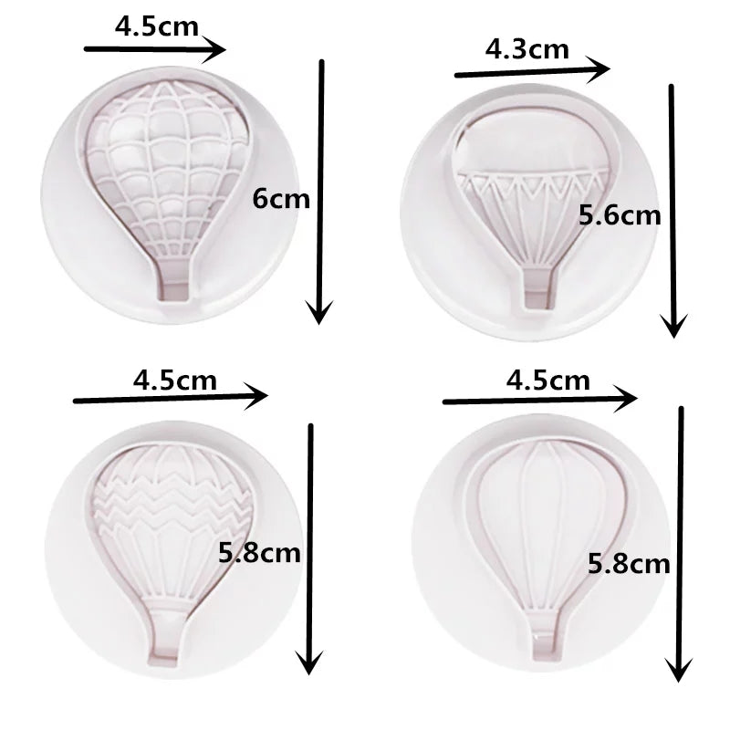 4PC Hot Air Balloon Plunger Cutter Set