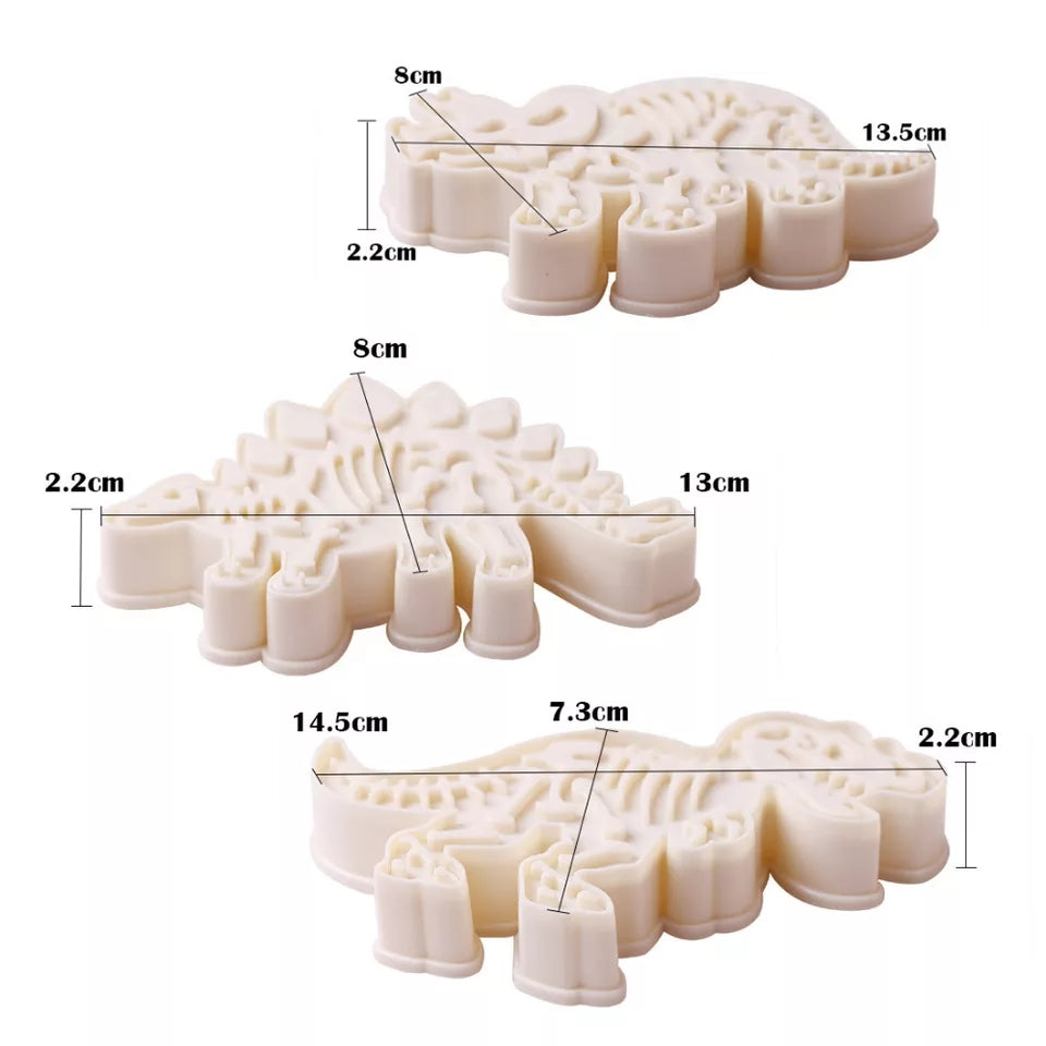 3PC Dinosaur Cutter and Embosser Set.