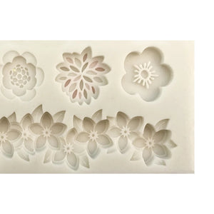Silicone Mould - Flower Border and Motif - S249