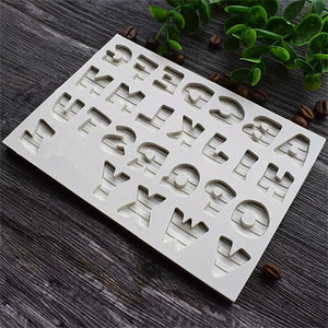 Silicone Mould - Lined Alphabet Font - S226