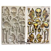 Silicone Mould - Skull, Bones and Wings - S325.