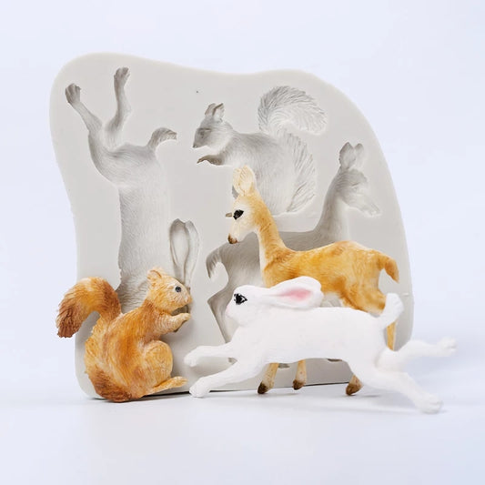 Silicone Mould - 3PC Woodland Animals - S19.
