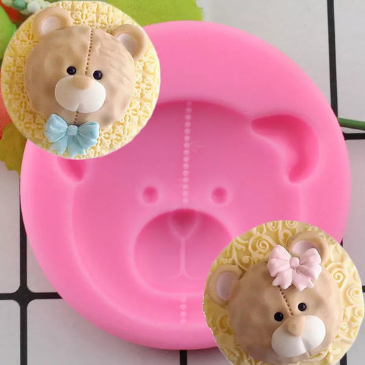 Silicone Mould - Teddy Bear Face - S39.